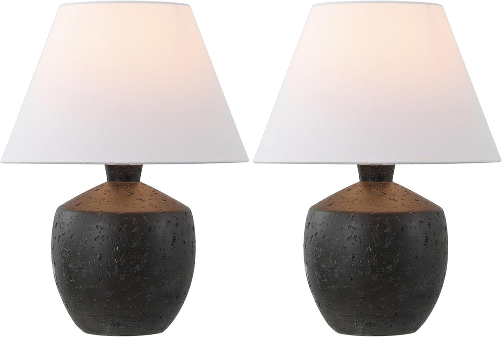 18 Inches Coal Black Matte Concrete Designer Table Lamps