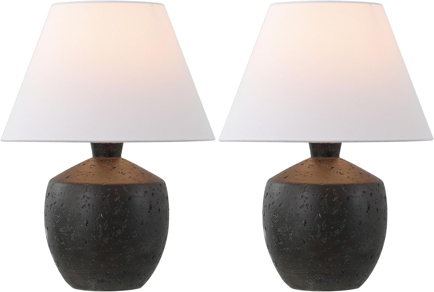 18 Inches Coal Black Matte Concrete Designer Table Lamps
