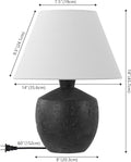18 Inches Coal Black Matte Concrete Designer Table Lamps