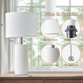 White Ceramic Table Lamps Gleaming Dimmable Twenty Inch Tall