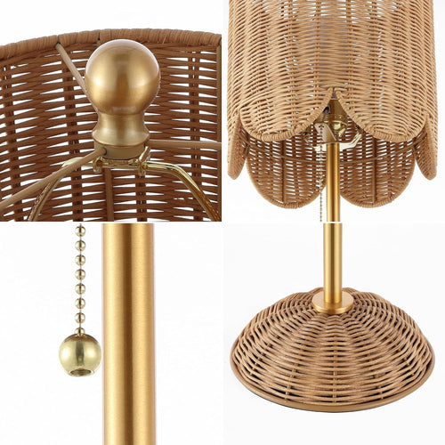 27.5 Brass Gold Coastal Table Lamps LED Bulbs Included