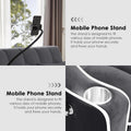 Velvet Charcoal Gray Adjustable Convertible Sleeper Sofa