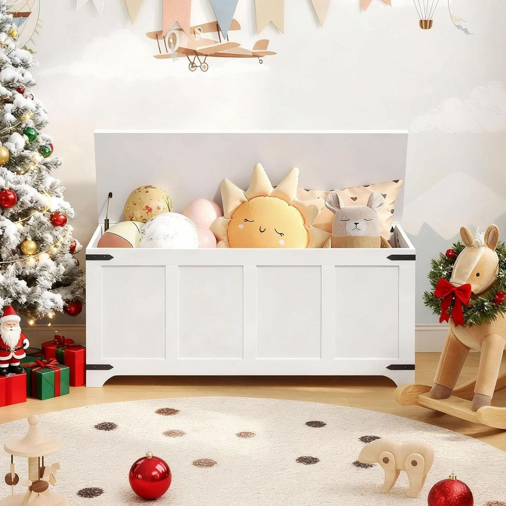 Premium White Storage Chest 47.2 Inches Contemporary