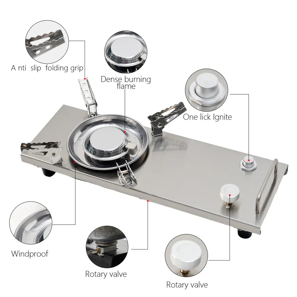 IGT Camping Gas Stove – One-Click Ignite High Power Table Stove