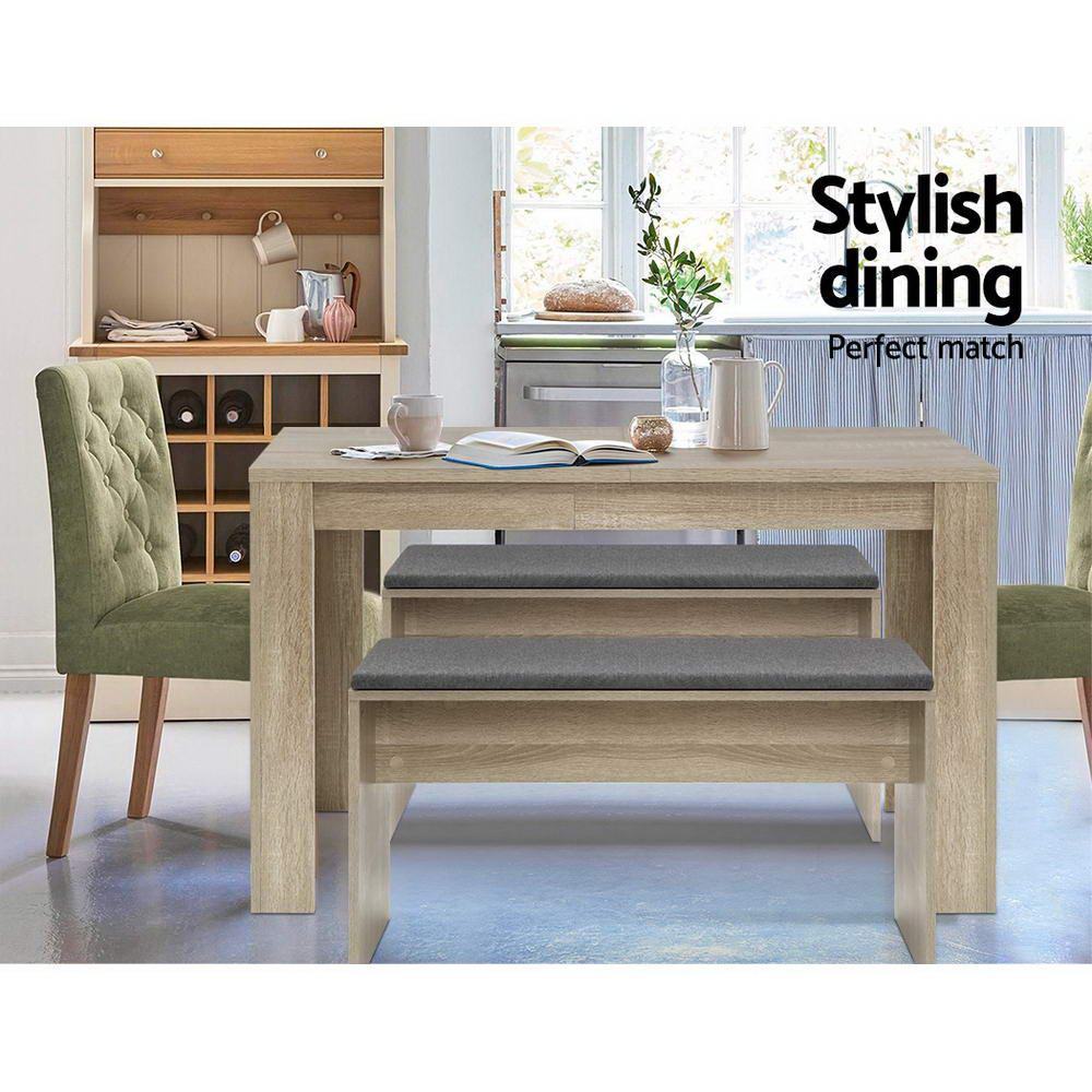 NNEDSZ Dining Table 4 Seater Wooden Kitchen Tables Oak 120cm Cafe Restaurant