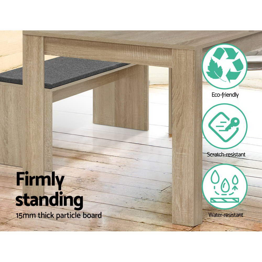 NNEDSZ Dining Table 4 Seater Wooden Kitchen Tables Oak 120cm Cafe Restaurant