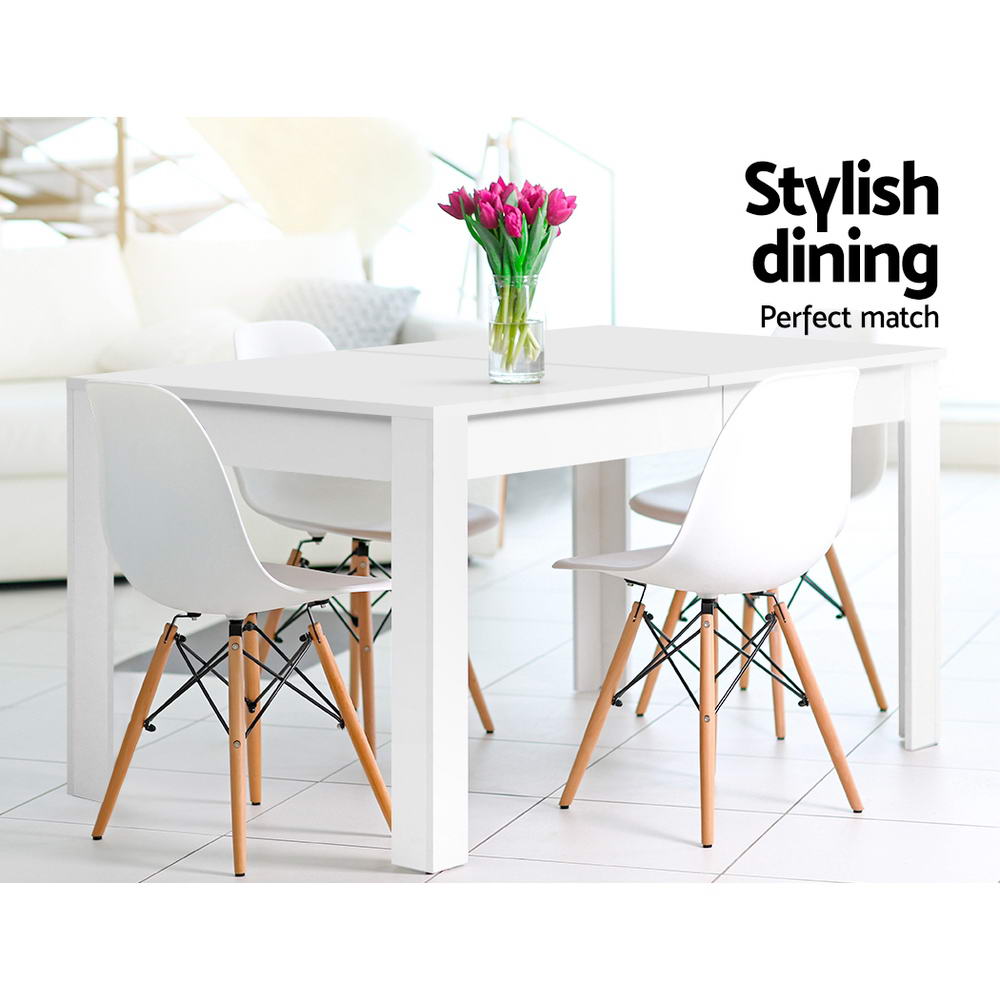NNEDSZ Dining Table 4 Seater Wooden Kitchen Tables White 120cm Cafe Restaurant