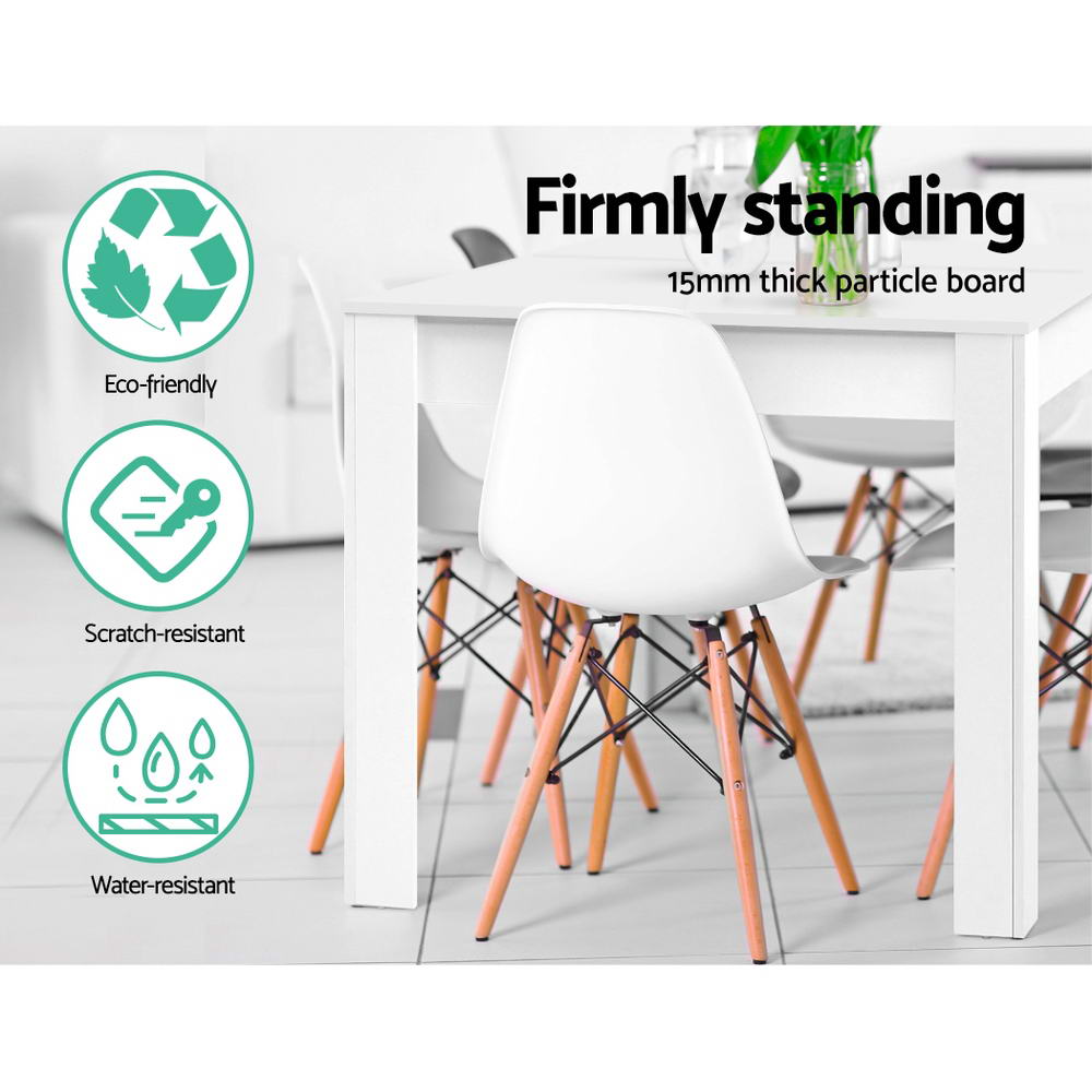NNEDSZ Dining Table 4 Seater Wooden Kitchen Tables White 120cm Cafe Restaurant
