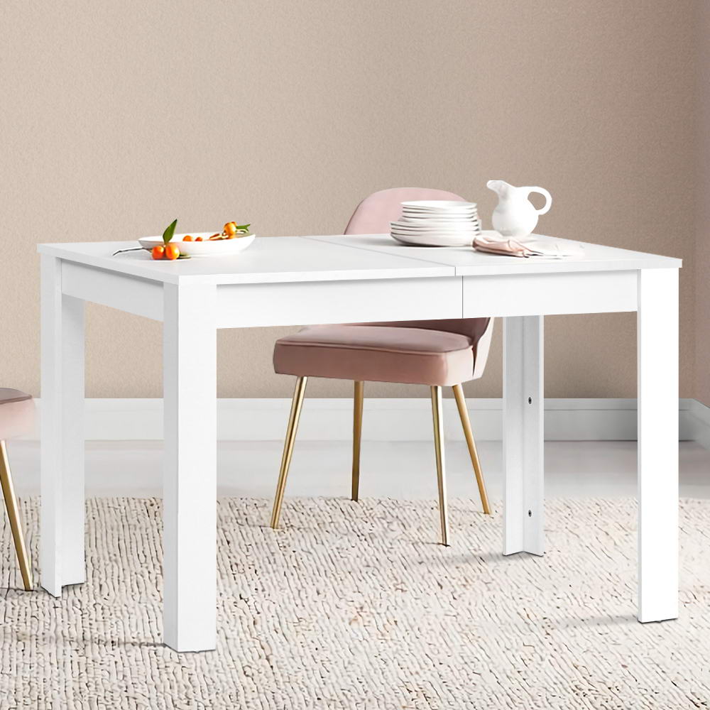 NNEDSZ Dining Table 4 Seater Wooden Kitchen Tables White 120cm Cafe Restaurant