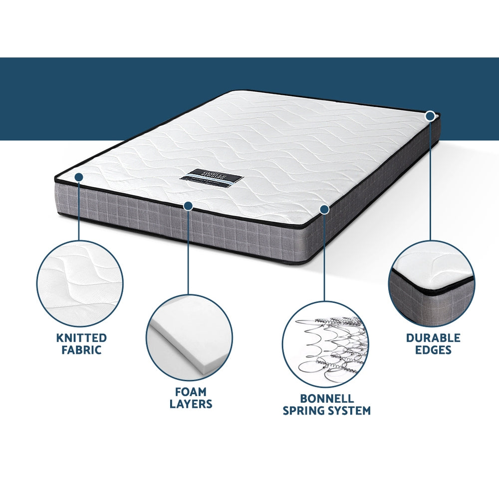 NNEDSZ Mattress Medium Firm Mattresses Tight Top Bed Bonnel Spring 13cm DOUBLE