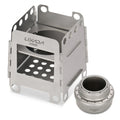 NNEOBA Folding Wood Stove with Mini Alcohol Stove Silver