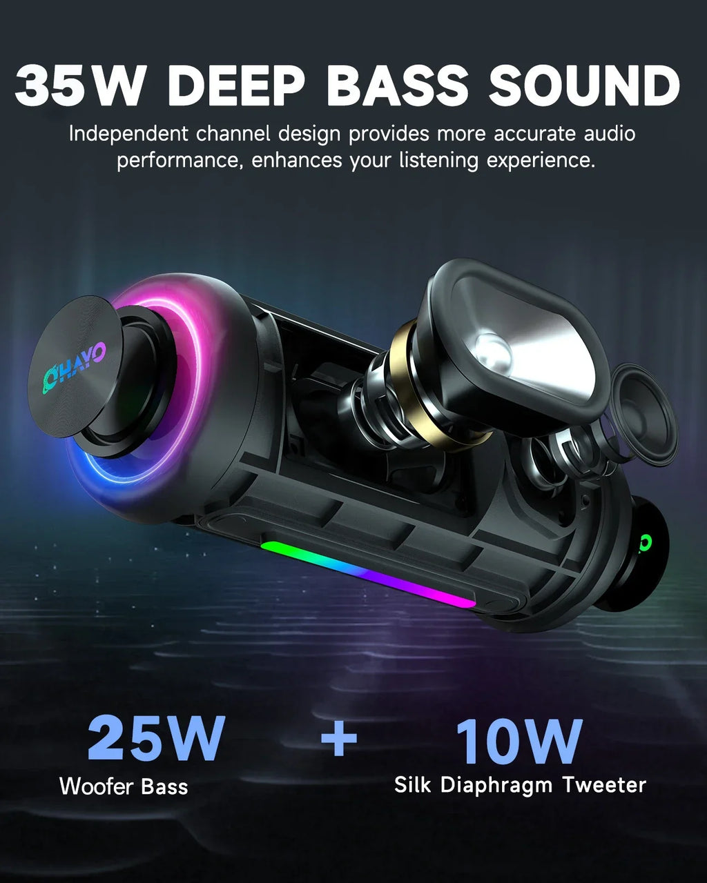 Bluetooth Speaker Dazzling Lights Black
