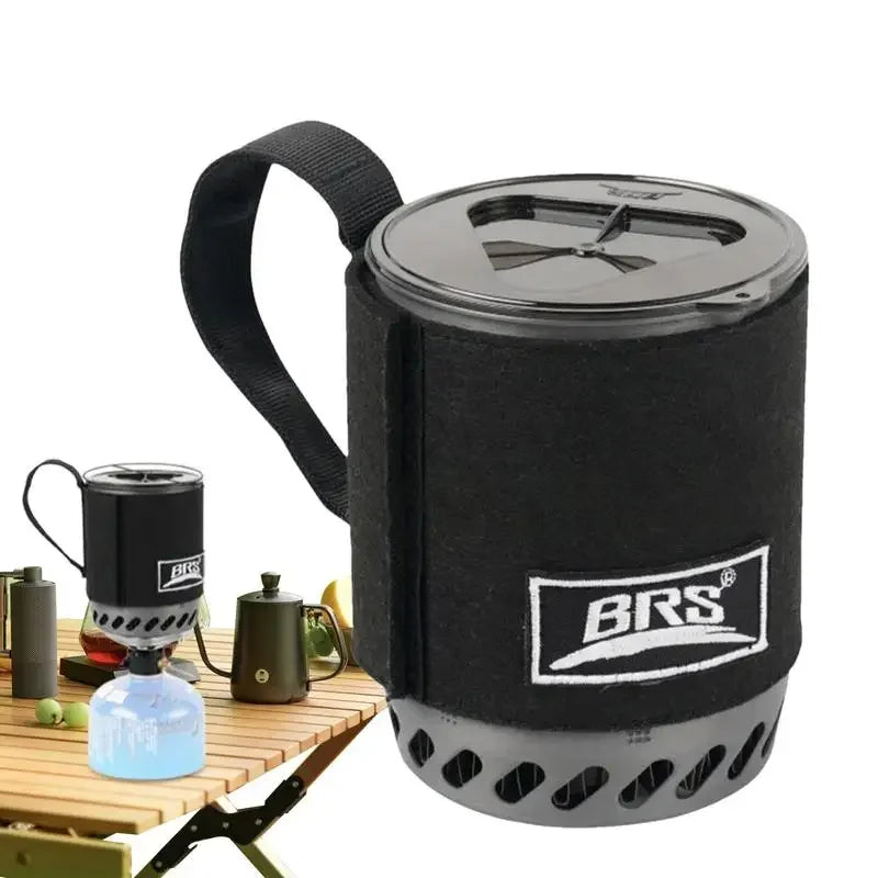 Jet Boiler Camping Stove Kit Portable Heat Exchanger Gas Stove Black