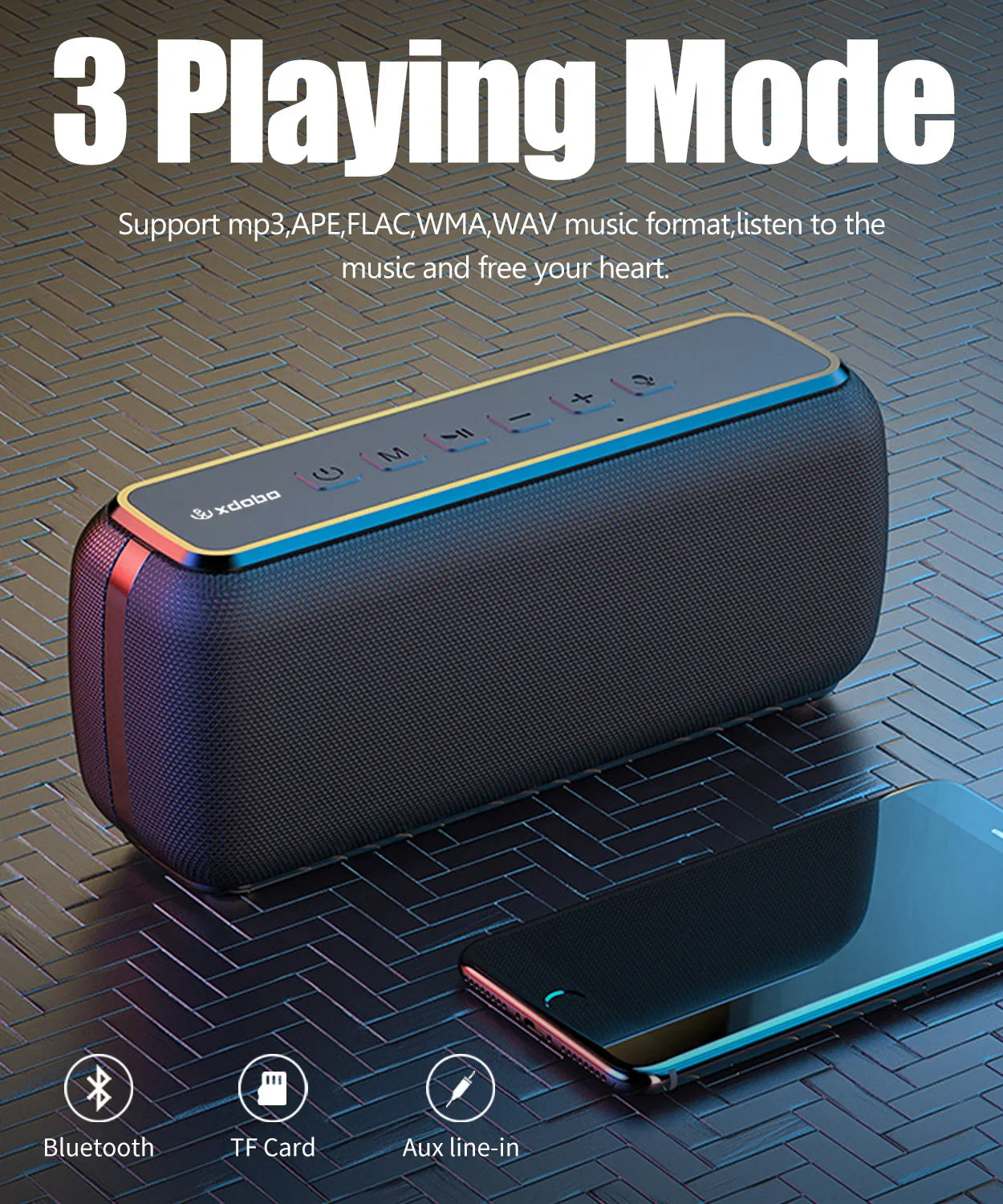 Bluetooth Speaker with Deep Bass Black