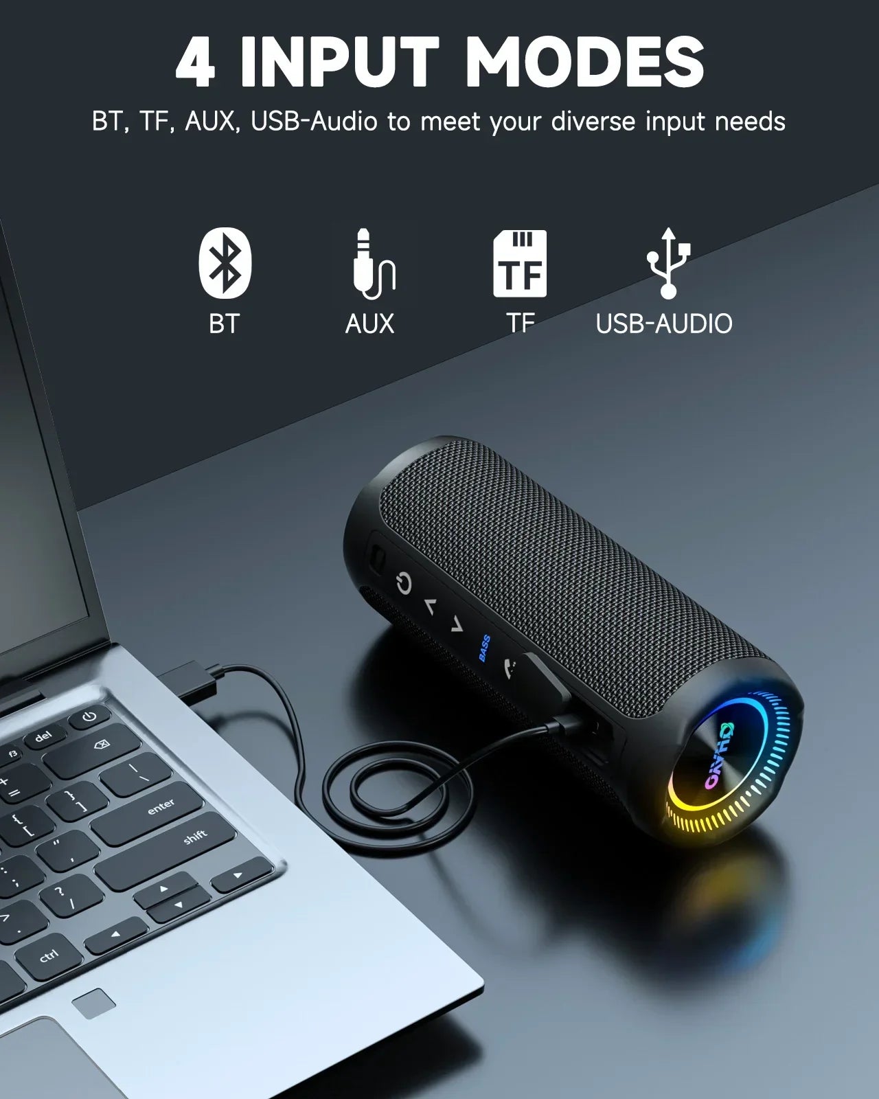 Bluetooth Speaker Dazzling Lights Black