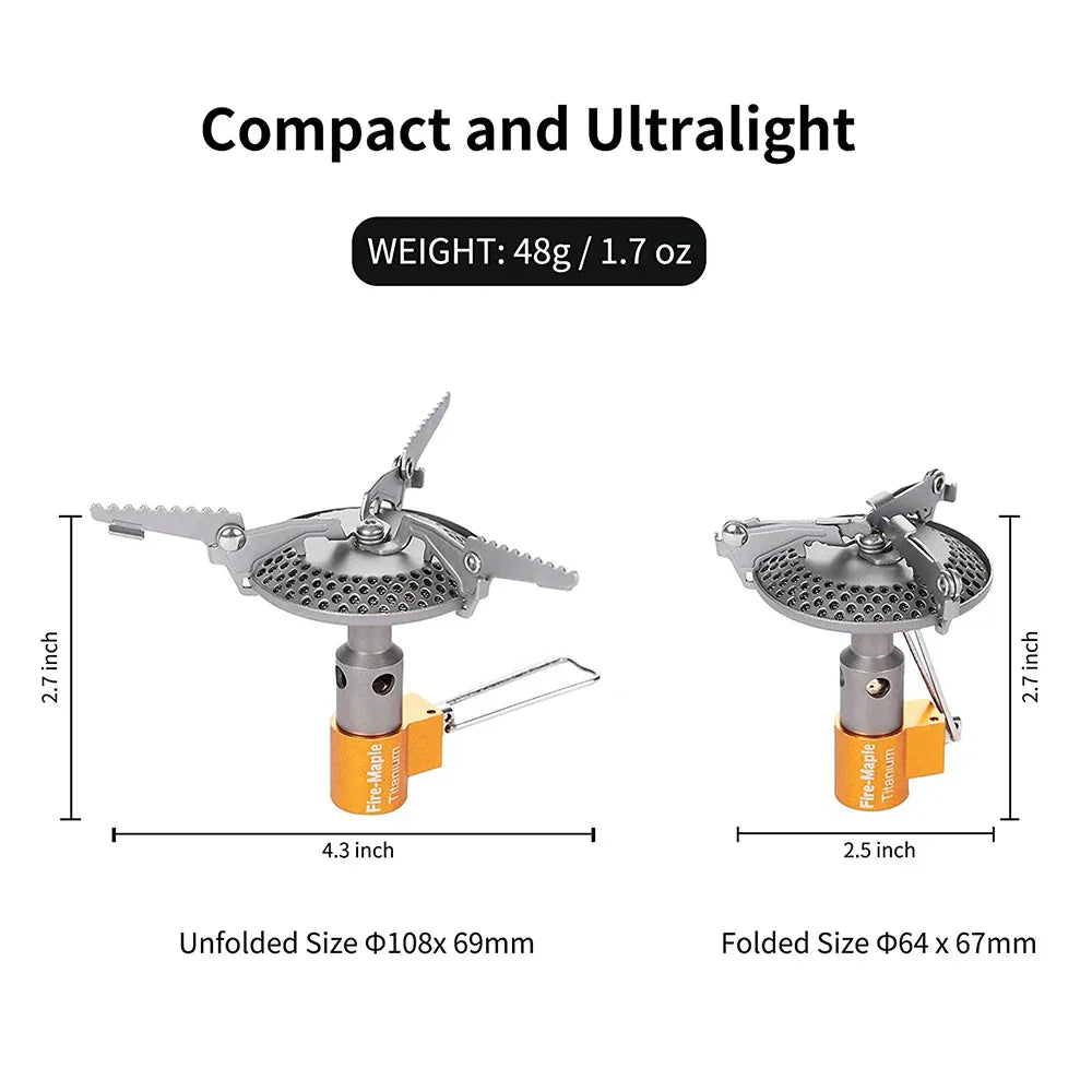 Mini Titanium Camping Stove Silver