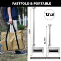 Portable Folding Wood Stove with Chimney Fastfold Tent Stove Silver