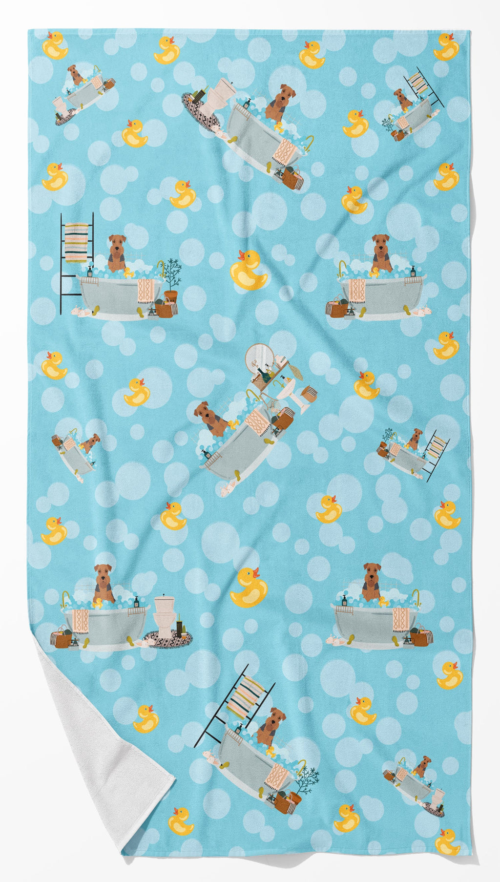 Grizzle and Tan Airedale Terrier Bath Towel Large