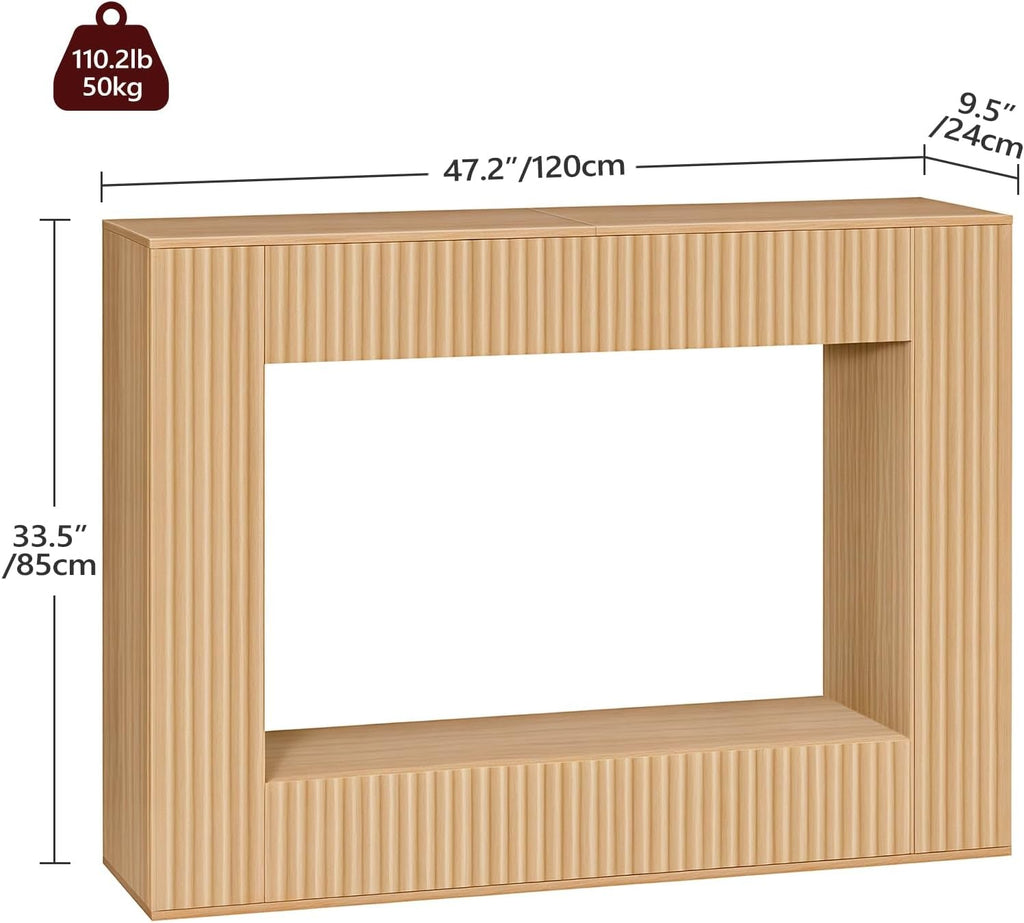 Natural 47.2 Inches Entryway Console Table Storage