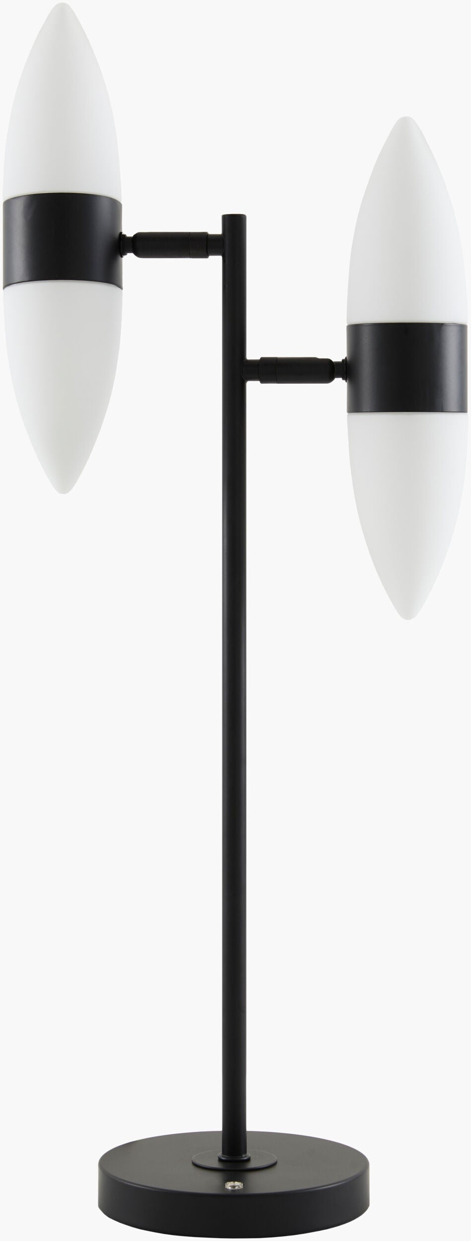 Black Modern Table Lamp with glass details for bedside or console tables
